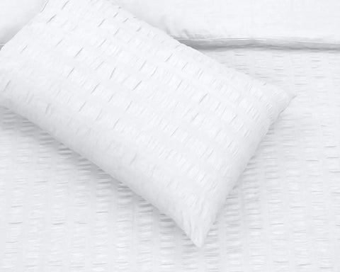 Seersucker Duvet Cover Sets with Pillow Cases-White RoyalHomeFurnishing