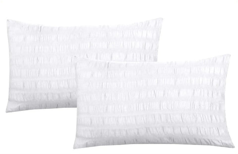 Seersucker Duvet Cover Sets with Pillow Cases-White RoyalHomeFurnishing