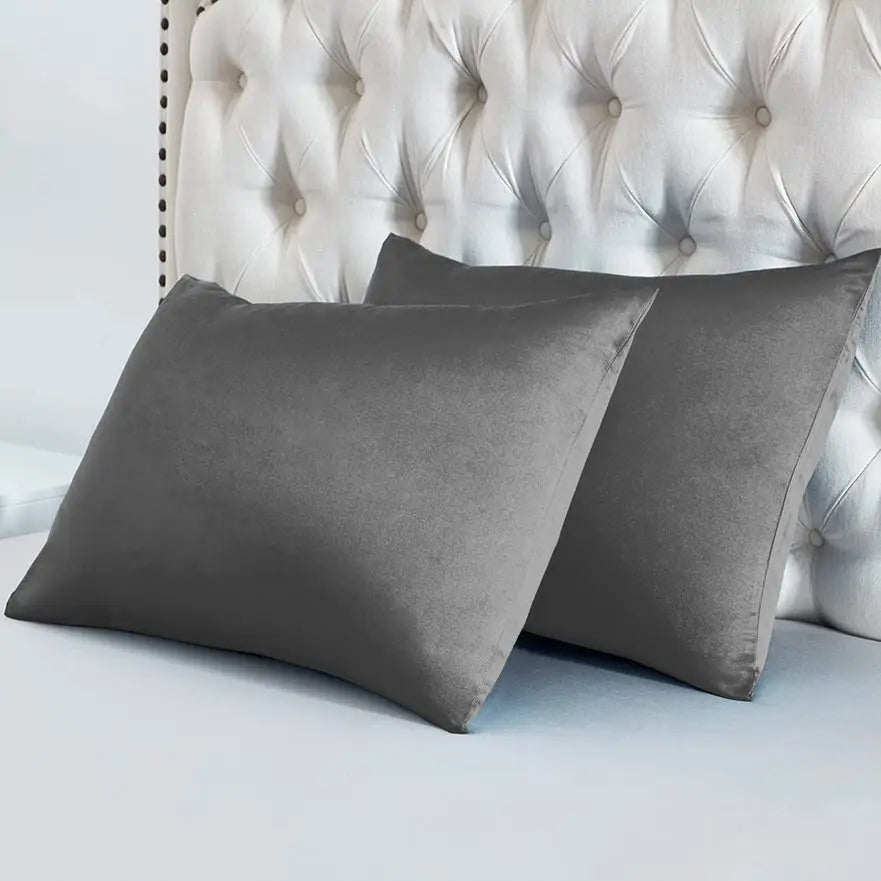 satin pillowcase grey