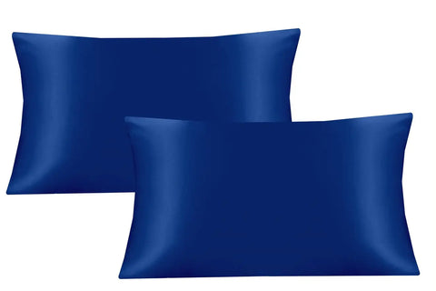 silk satin pillowcase navy blue