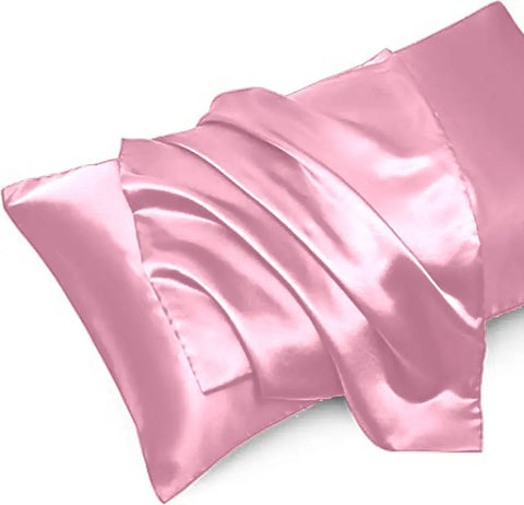 silk pillowcase pink