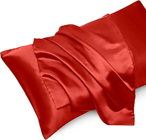 silk pillowcase red