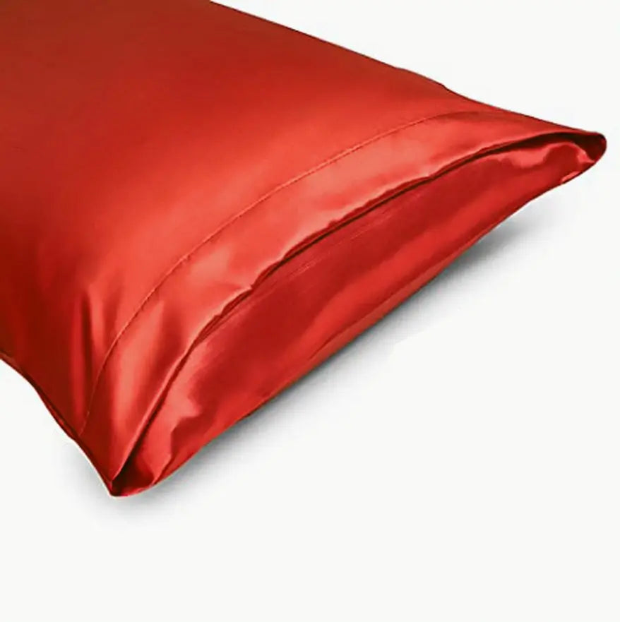 satin pillowcase red