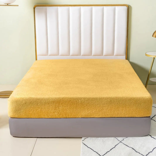 teddy fitted sheet ochre