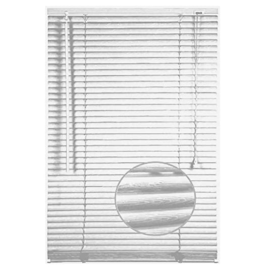 White PVC Embossed effect Venetian blinds 25mm Slats Window Treatment Trimmable Easy Fit Child EV Dekor