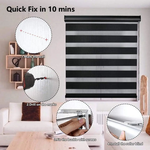 day and night roller blind black