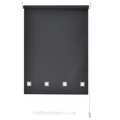 Square Eyelet Light Filtering roller blinds – Black EV Dekor