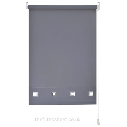 Square Eyelet Light Filtering Roller Blinds – Charcoal EV Dekor