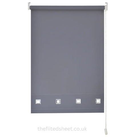 Square Eyelet Light Filtering Roller Blinds – Charcoal EV Dekor