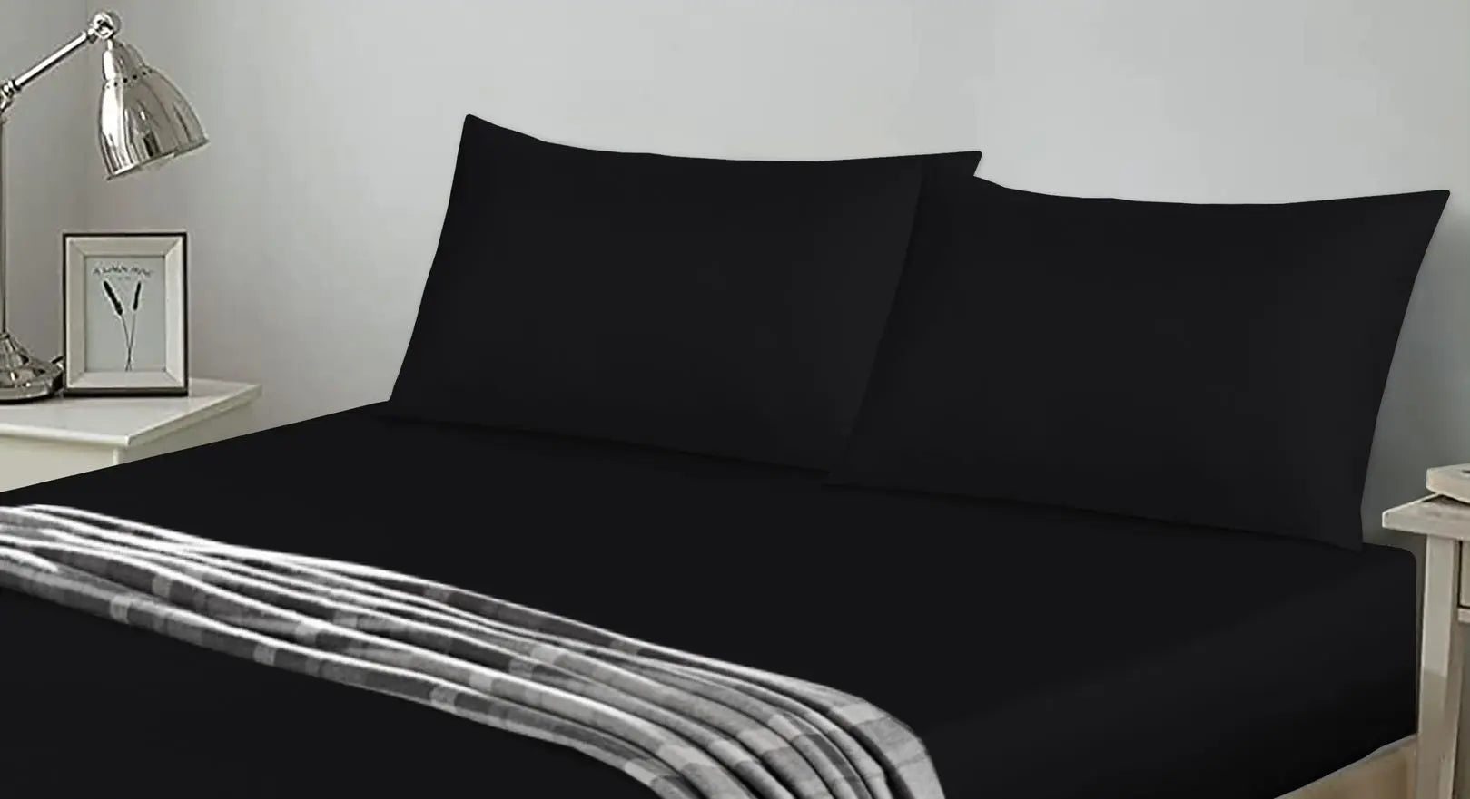 microfiber polyester fitted sheet black