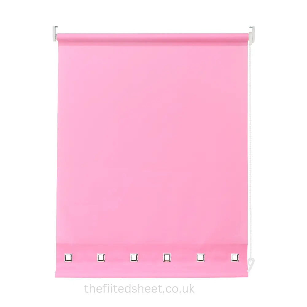 Square Eyelet Light Filtering roller blinds – Pink EV Dekor