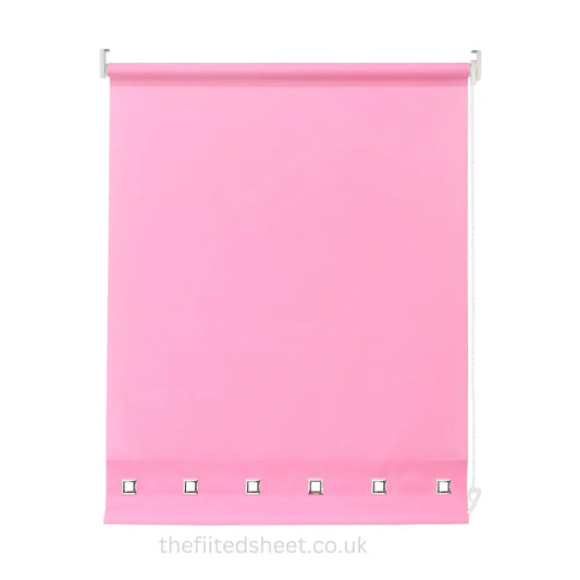 Square Eyelet Light Filtering roller blinds – Pink EV Dekor