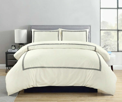 microfiber brata duvet cover set cream black