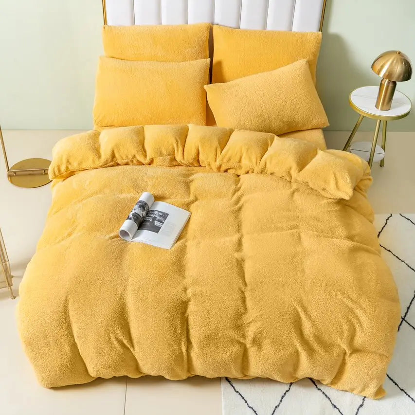 teddy duvet set ochre