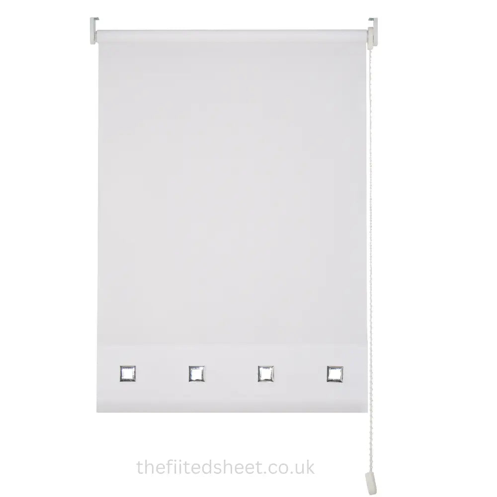 Square Eyelet Light Filtering roller blinds – White EV Dekor