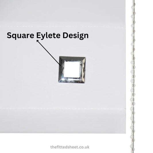 Square Eyelet Light Filtering roller blinds – White EV Dekor